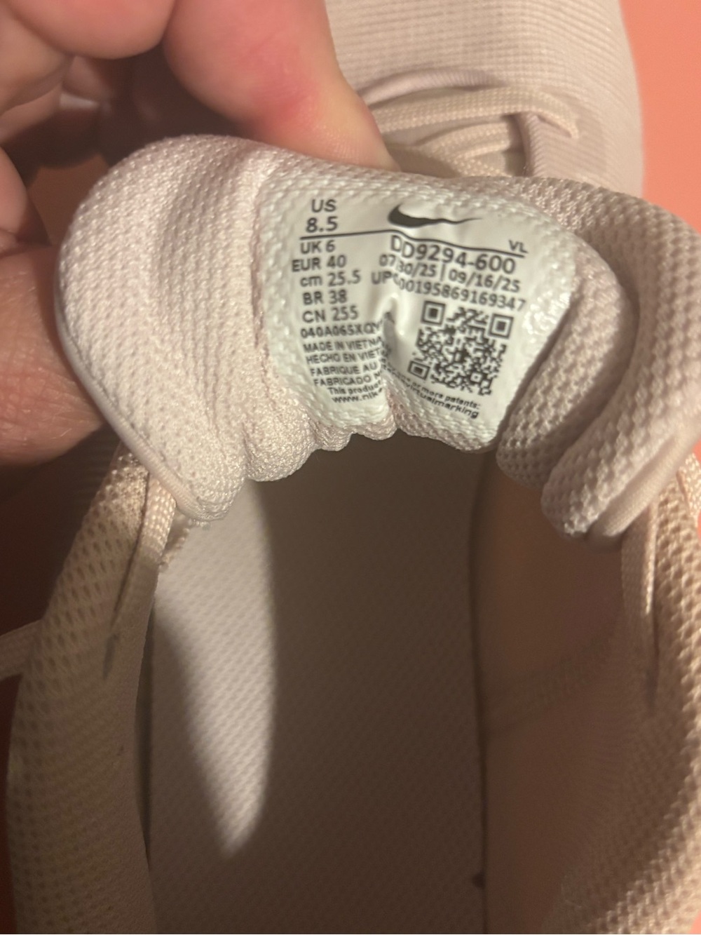 Nike Women’s Blush Pink Low-Top Lace-Up Sneakers - Picture 5 of 16